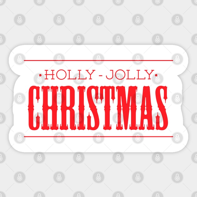 Red Holly Jolly Christmas Font Design Sticker by LittleMissy